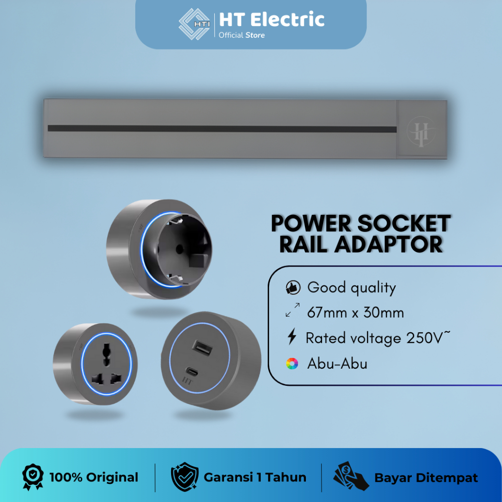 Jual HT Electric - Track Socket Grey/40/60/80cm adjustable putar ...