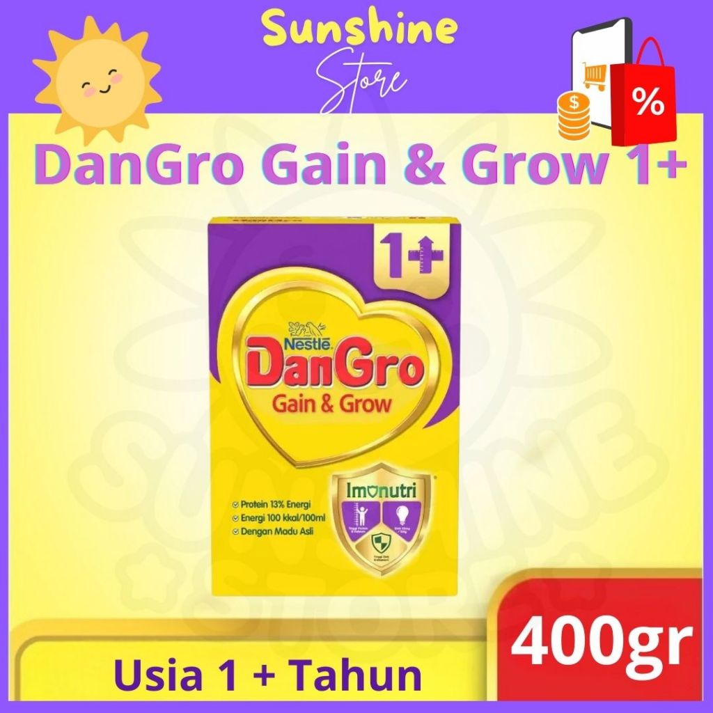 Jual Dangro Gain & Grow 1+ Susu untuk Kejar Tumbuh Anak Usia 1+ (400 ...