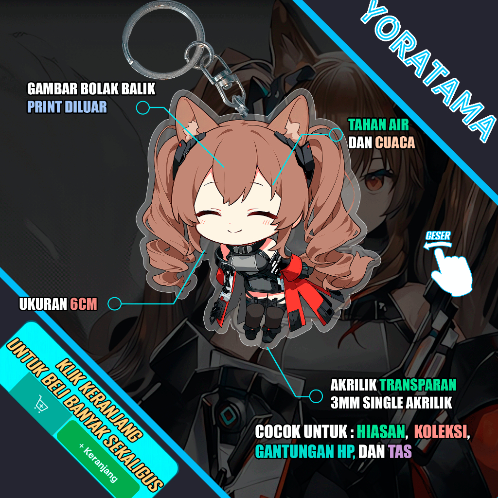 Jual Gantungan Kunci Gilberta Arknights Endfield, Keychain Anime Lucu ...
