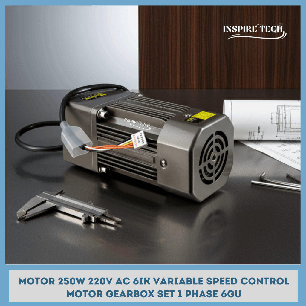 Motor Gearbox AC 250W 220V 1 Phase Variable Speed Motor Set Seri 6IK 6GU