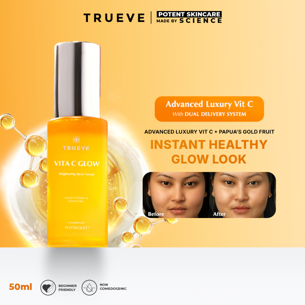 Jual Trueve Vita C Glow Brightening Spray Serum 50ml – Serum Spray Dual ...