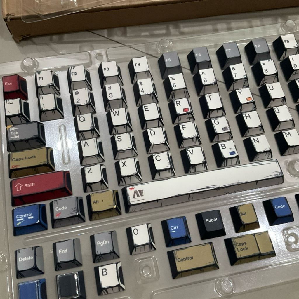 Jual Keycaps PBT keycap Komik Comic Retro Style Dye Sub Cherry Profile ...