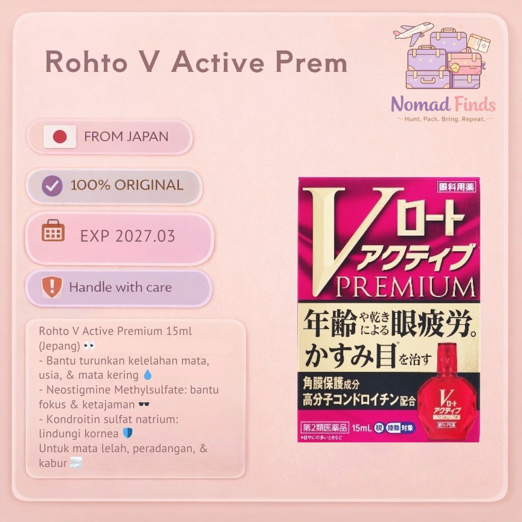 Jual Rohto V Premium Series Eye Drop Vitamin mata - Original Japan ...