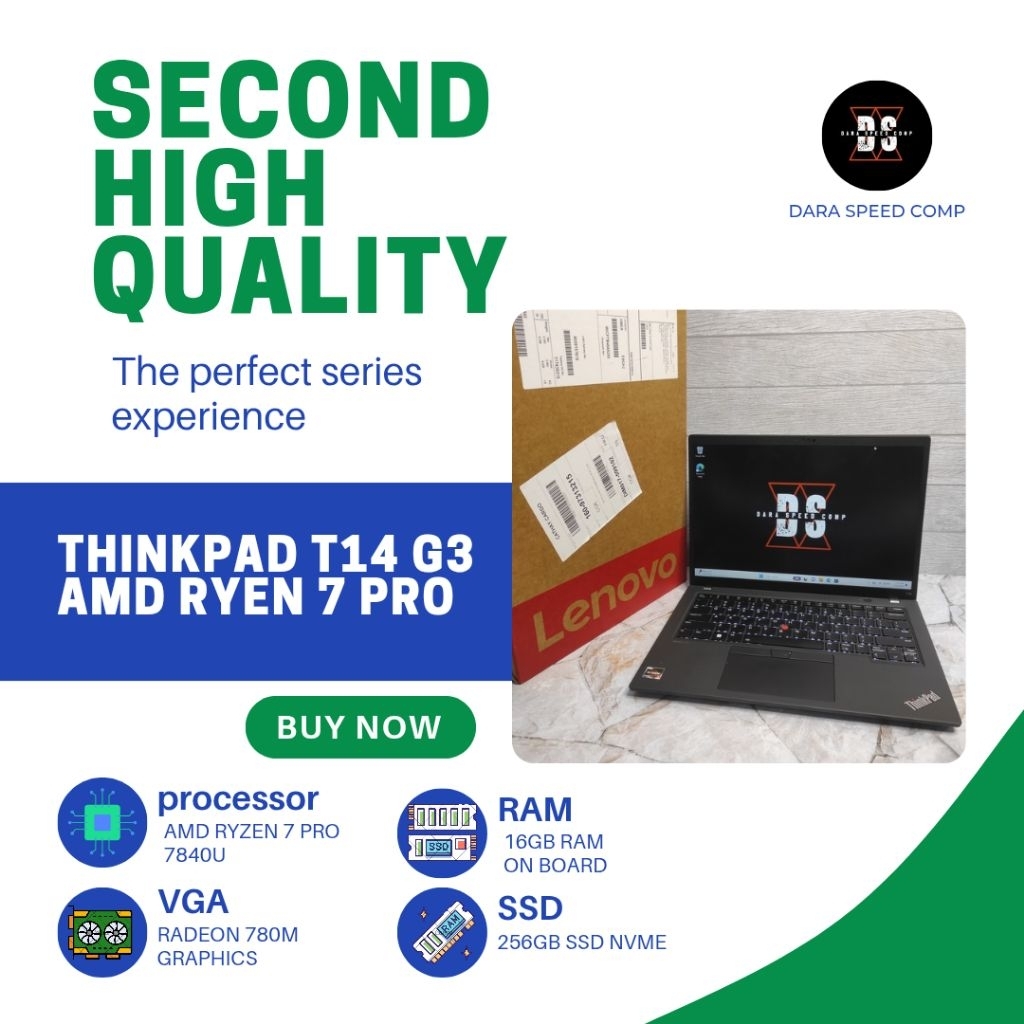 Jual FULLSET BOX THINKPAD T14 AMD RYZEN 7 PRO 7840U WITH RADEON 780M ...