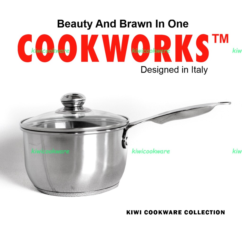 Sauce Pan 16cm Panci Susu Mpasi Stainless Steel Premium Ekspor Brand Cookworks T