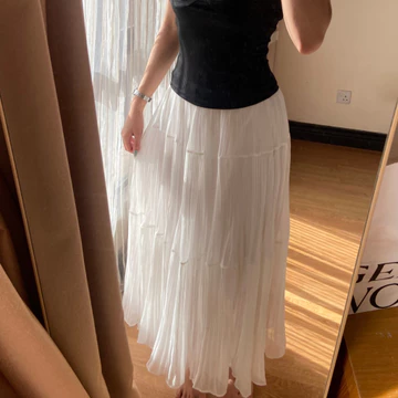 Fatayana Rok Plisket Susun Wanita Premium Korean Style Bangkok Maxi Skirt Flowy Elegan