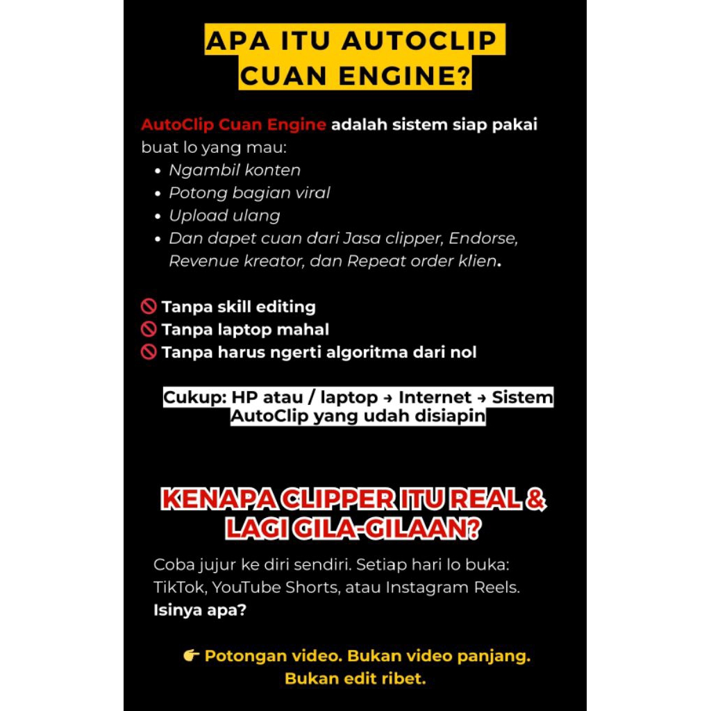 Jual AI AUTO CLIPPER - Tools dan Panduan untuk membuat video short siap ...