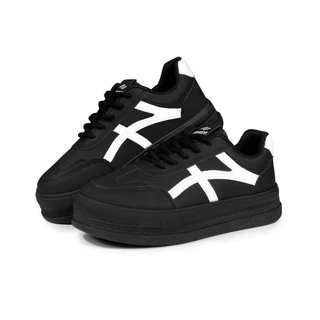 Sepatu Sneakers Wanita Hitam Korea Style Terbaru