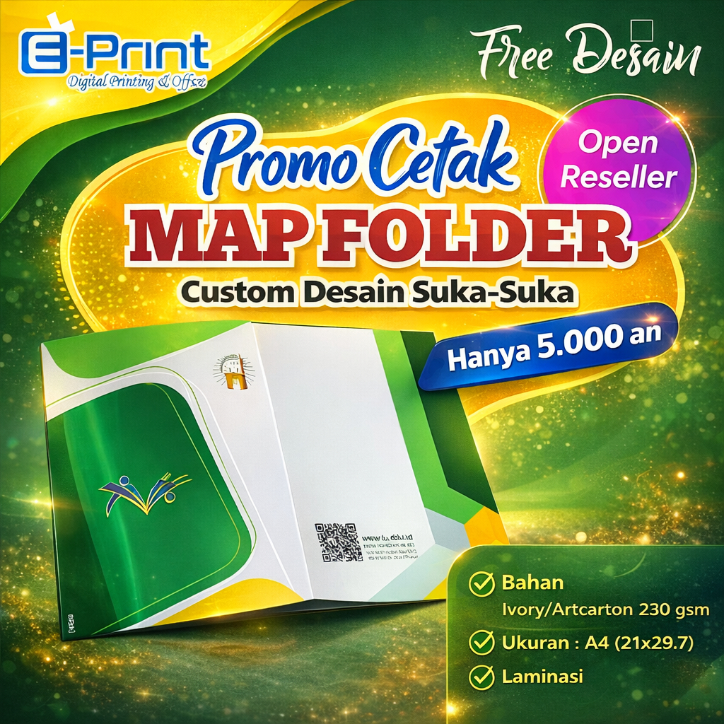Jual CETAK MAP A4 FOLDER (min.30pcs) DESAIN CUSTOM FREE | Shopee Indonesia