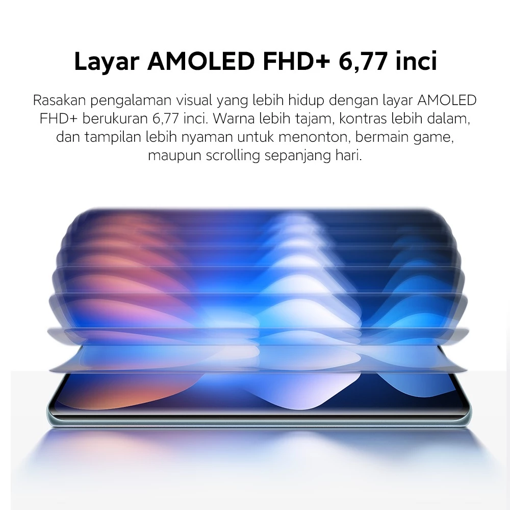 Layar AMOLED Redmi Note 15 dengan kecerahan tinggi dan refresh rate 120Hz