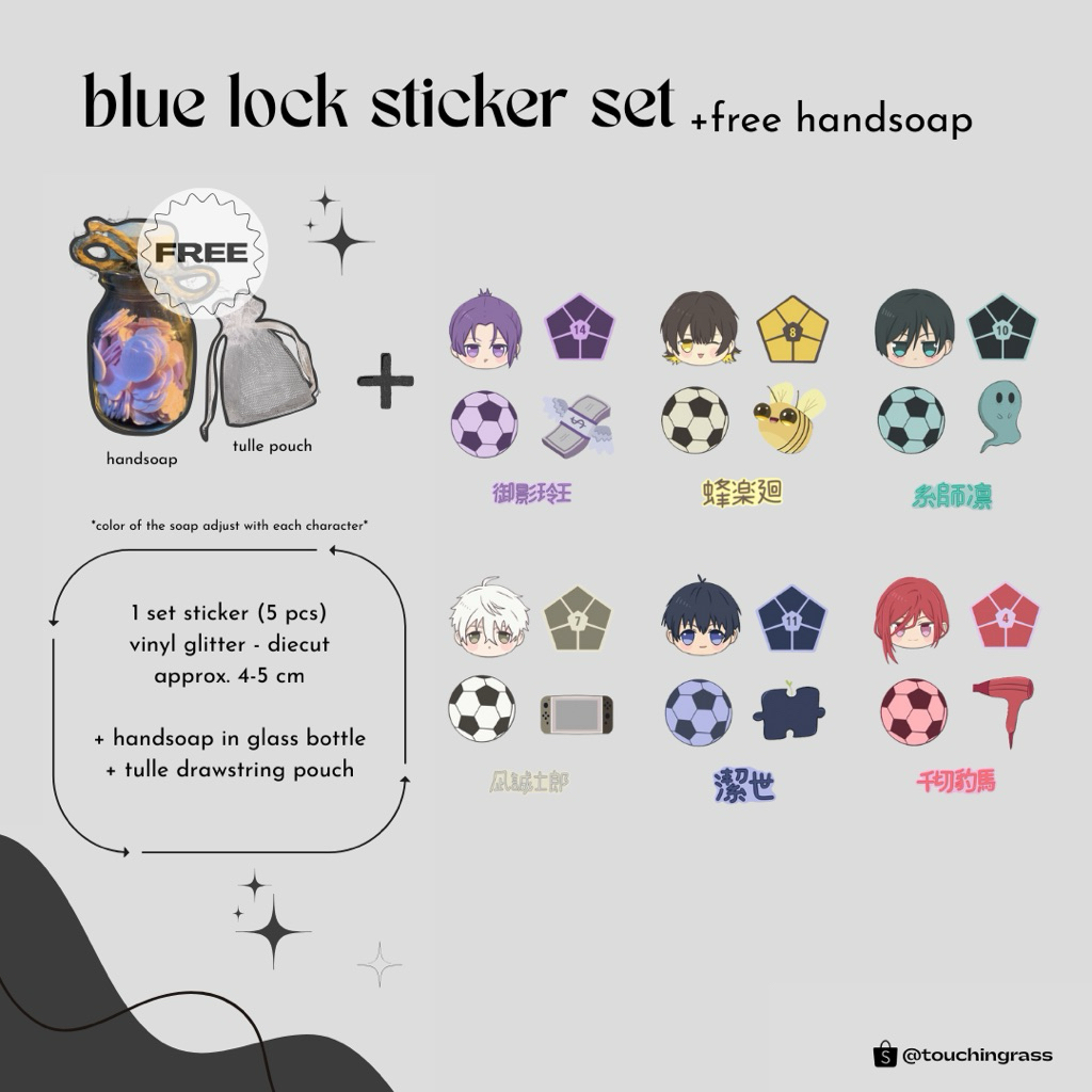 Jual Blue Lock Sticker Set Free Handsoap (Take All) | Shopee Indonesia