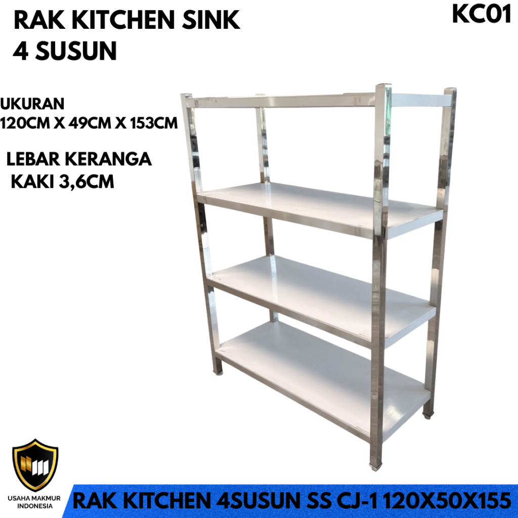 Jual Rak Susun Serbaguna 4 Tingkat STAINLESS STEEL Meja Pemorsian MBG ...