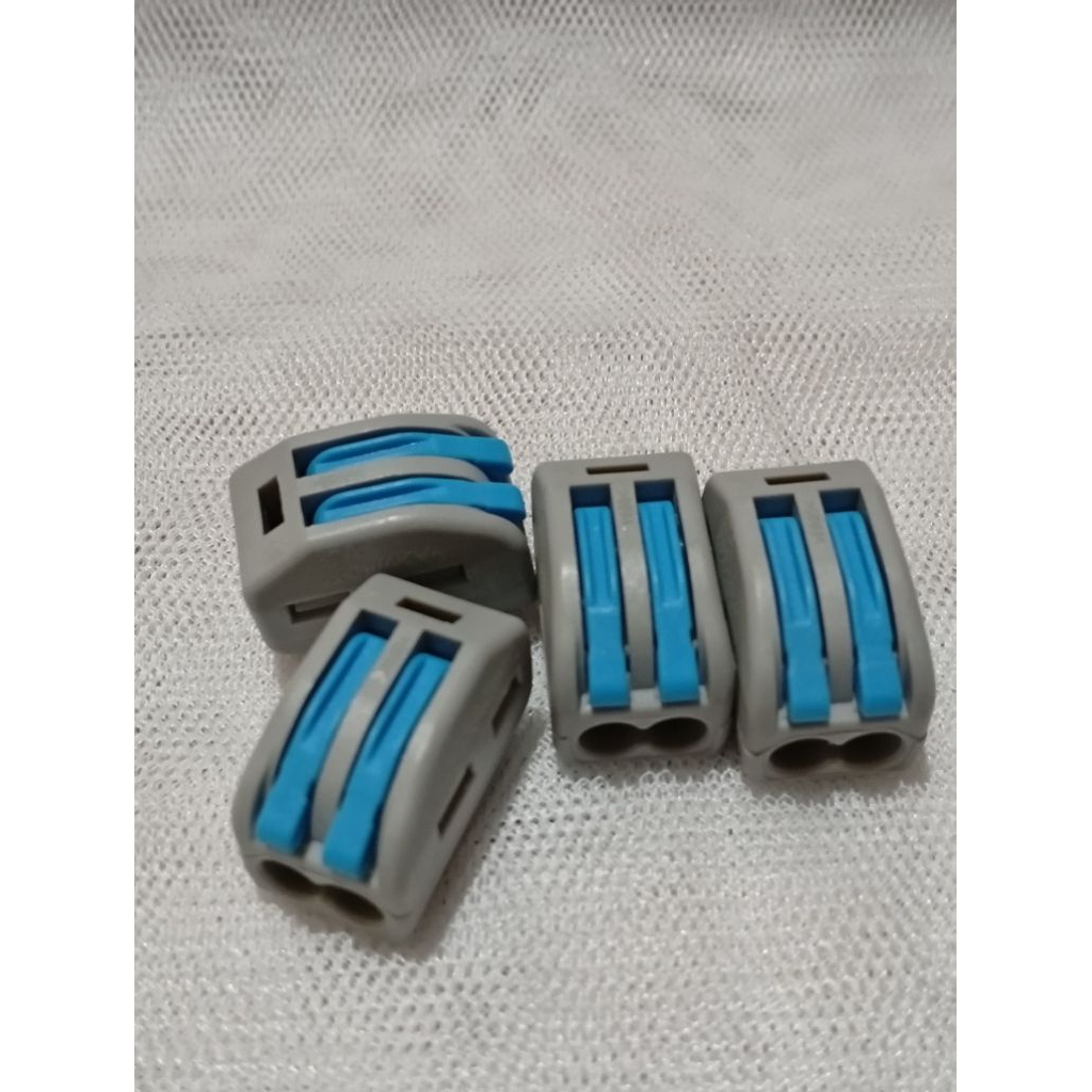 Jual Lever-Nut Quick Connector 2 PIN BIRU | Terminal Block PCT-21 WAGO ...