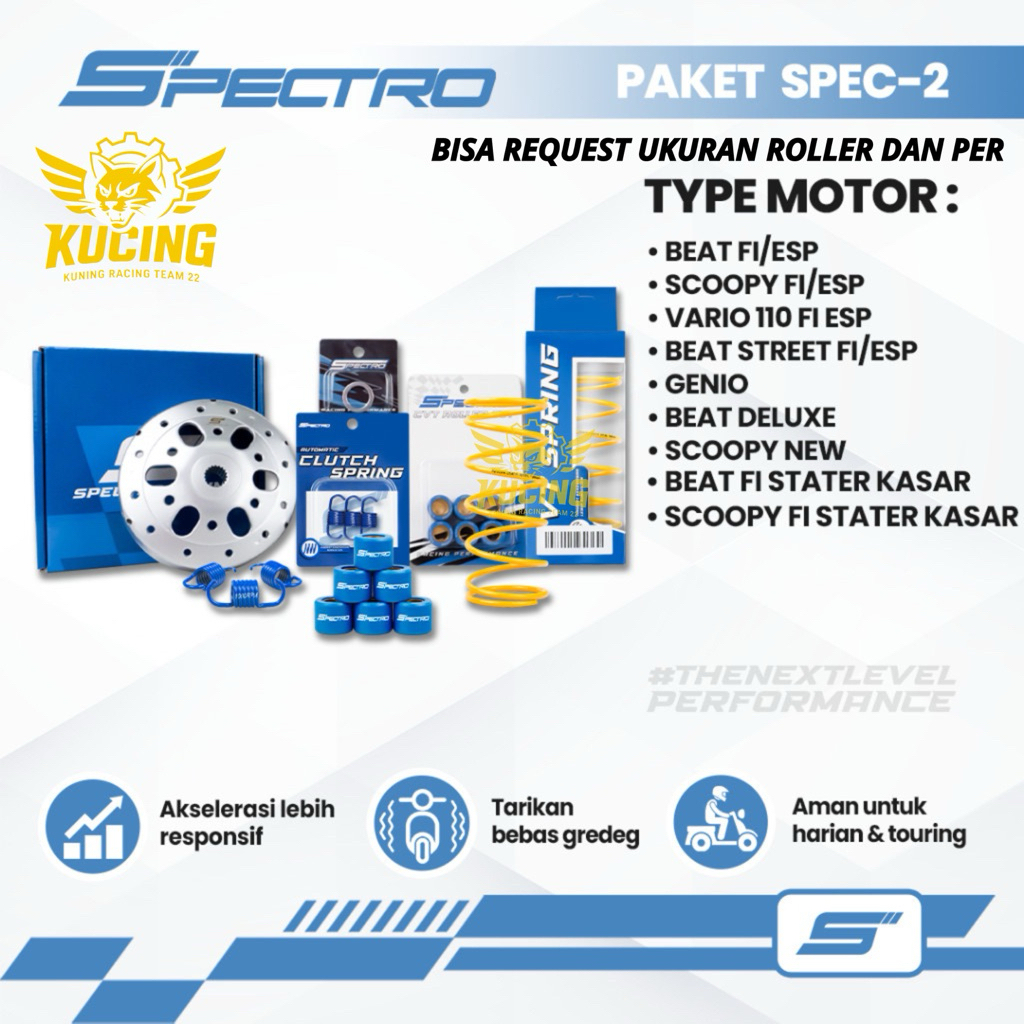 Jual Spectro Paket CVT Spec 2 Beat Scoopy Fi ESP Vario 110 Fi Genio ...
