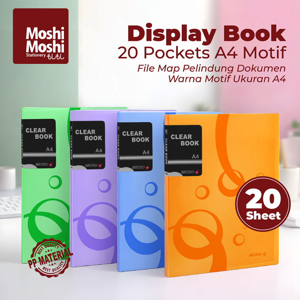 Jual Display Book Transparant Clear Holder A4 Isi 20 Pockets File Map ...
