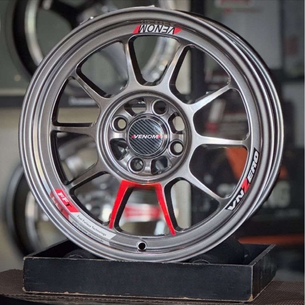 Jual velg mobil ring 15 pcd 4x100 VENOM FLOW FORMING R15 velg racing ...