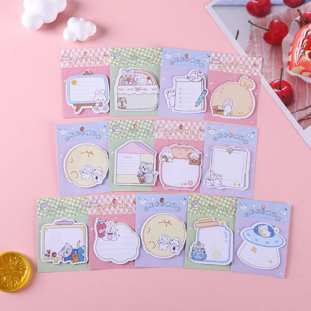 Jual Sticky Note Mini Karakter Kartun Hewan Lucu Isi 20 Lembar Tempelan ...