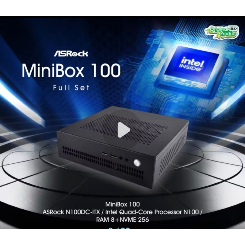 ASRock MiniBox 100 Full Set | ASRock N100DC-ITX + RAM 8GB + INTEL N100 + NVME 256GB