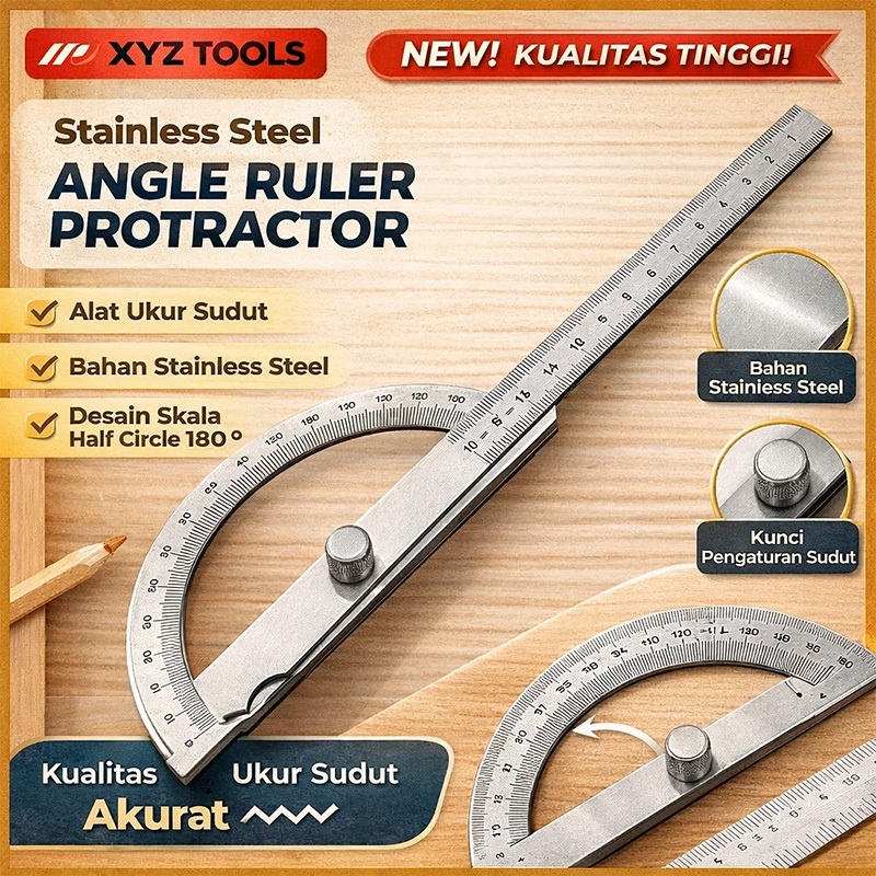 Jual ️(Pengiriman Cepat 24 Jam) ️Alat Ukur Sudut Penggaris Busur 180 ...
