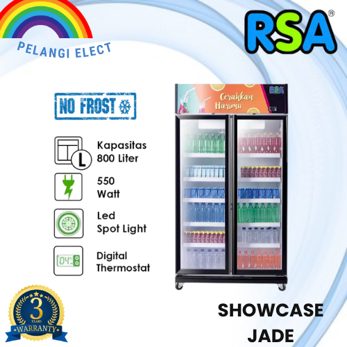Jual RSA Showcase Display Cooler JADE No Frost Anti Embun 800 Liter 2 ...