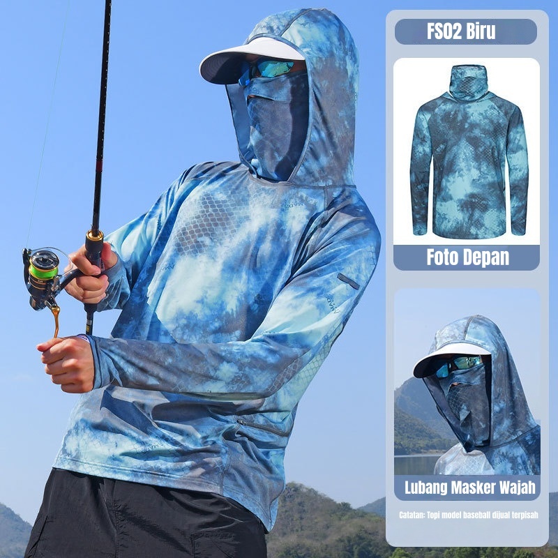 Jaket Pelindung Matahari Pria • Anti UV, Ringan, Tahan Angin • Bahan Ice Silk Cepat Kering untuk Memancing, Hiking & Outdoor