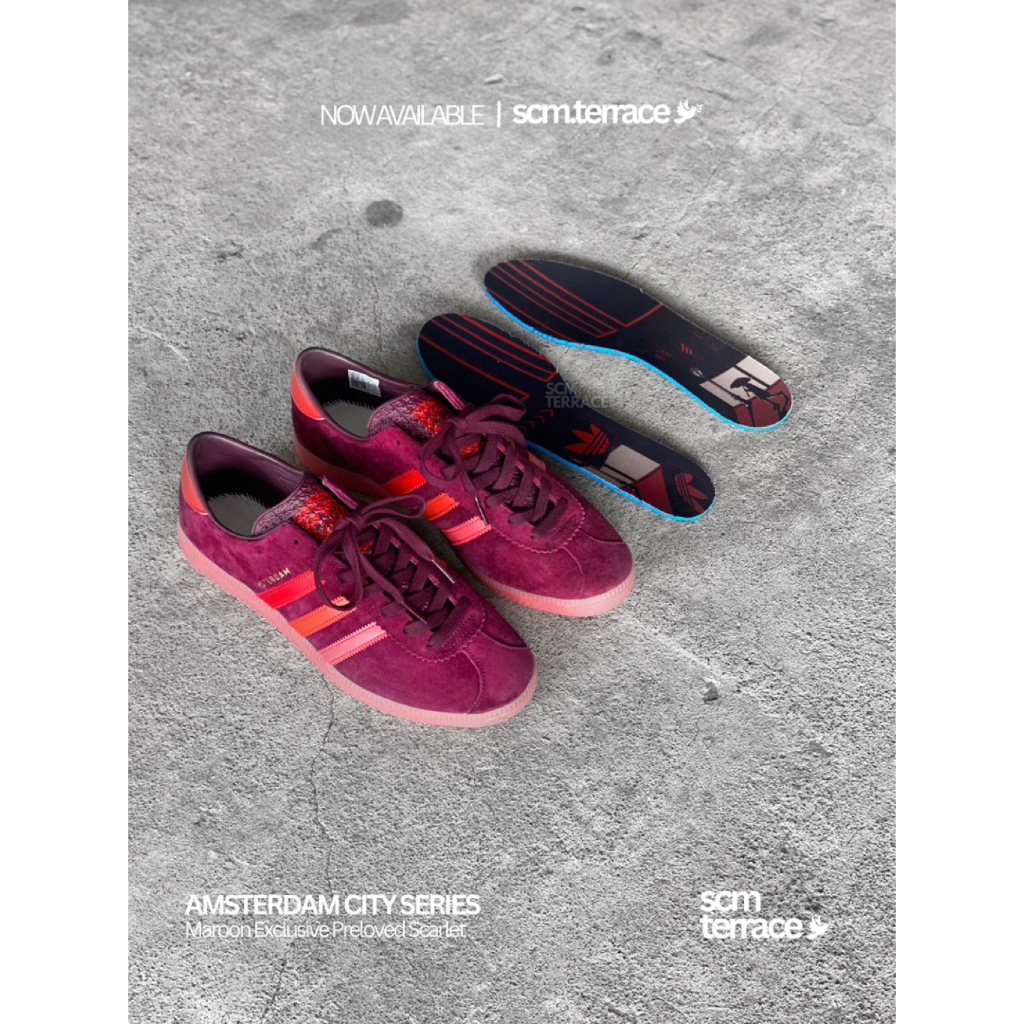Jual Adidas Amsterdam City Series Maroon | Shopee Indonesia