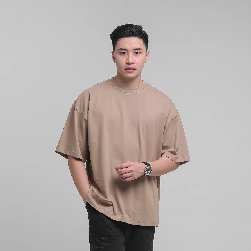 Kaos Oversize Pria Hitam Premium Cotton Combed 20s Tebal foto 5