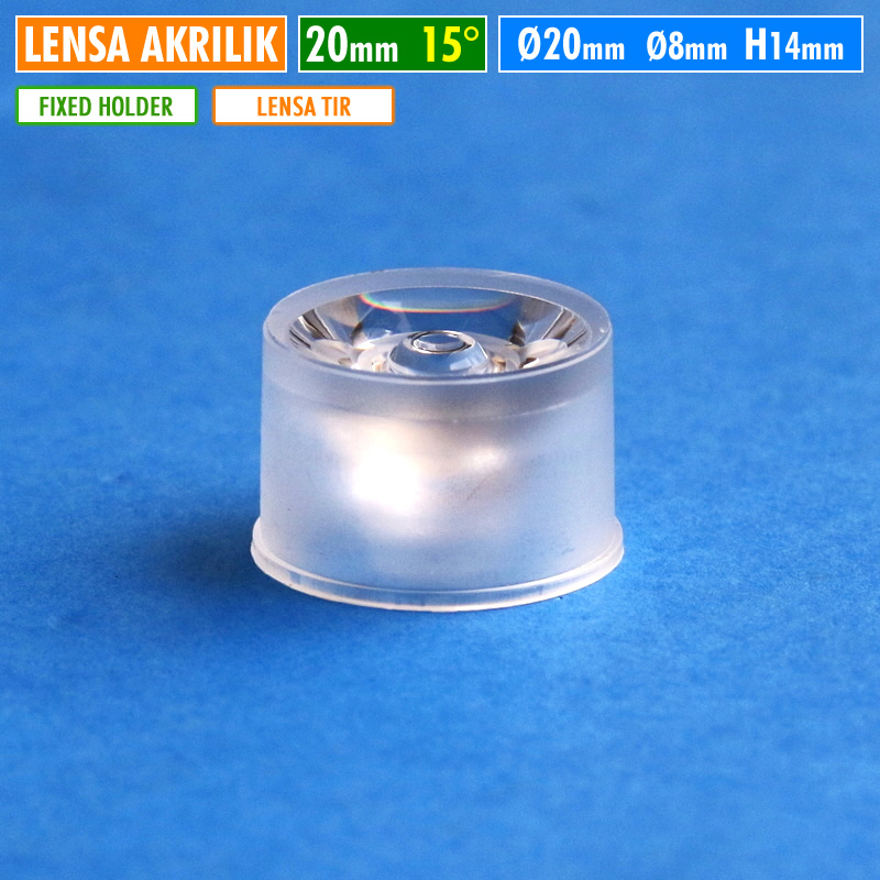 Jual Lensa TIR HPL 20mm 15 Derajat Akrilik Led HPL 1W 3W 5W Fixed ...