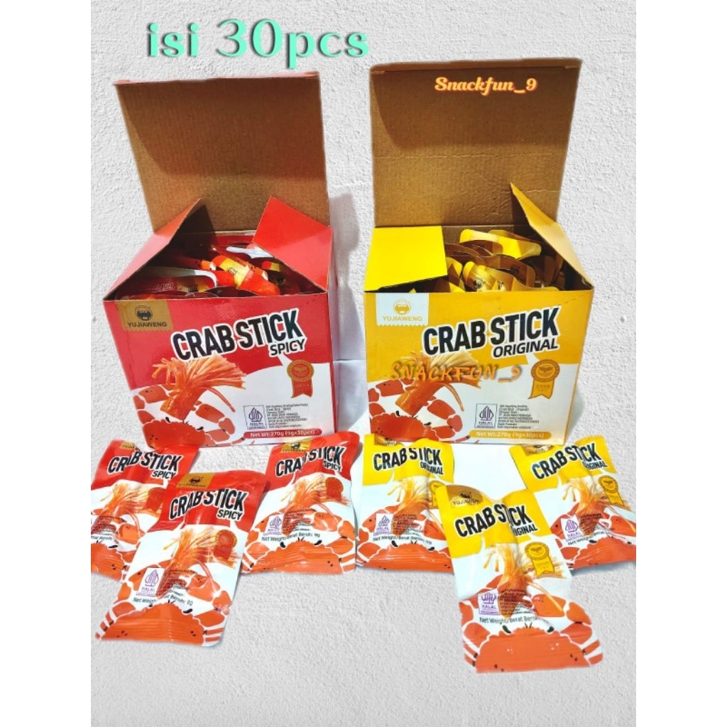 Jual Crab stick Snack siap makan Rasa spicy dan original isi 30pcs ...