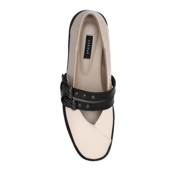 CEKHAS Leony Cream Flat Shoes Wanita
