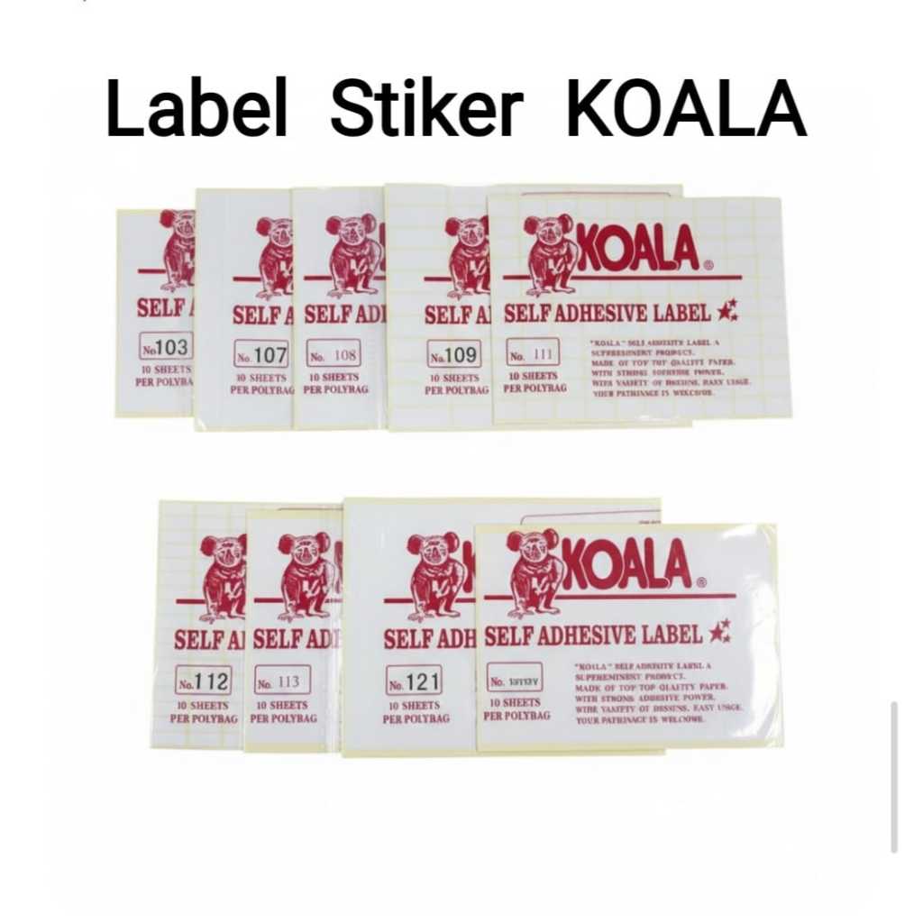 Jual KOALA Label Undangan / Harga 103 / 107 / 108 / 109 / 111 / 112 ...