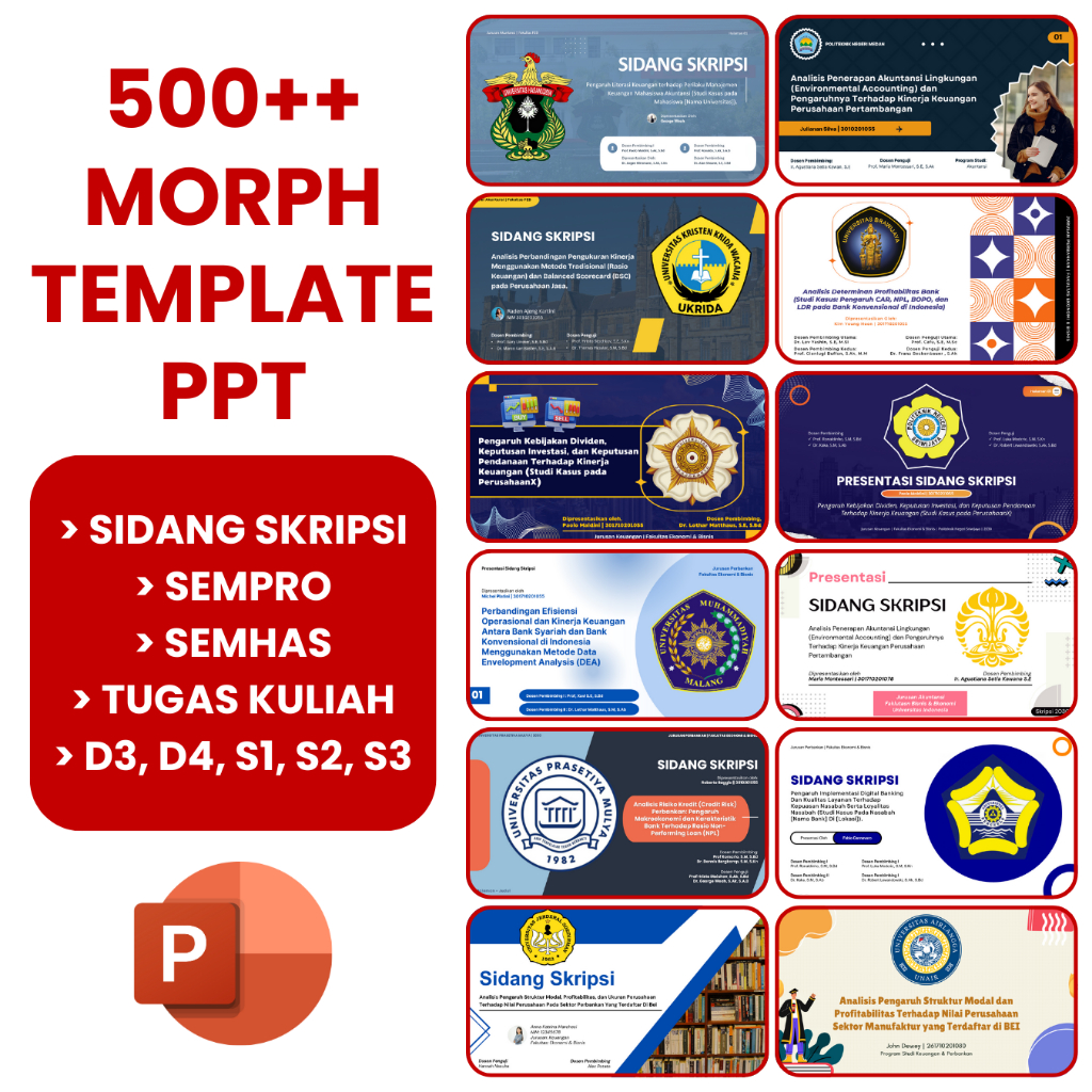 Jual 500++ Template PPT Powerpoint Sidang Skripsi, Seminar Proposal ...