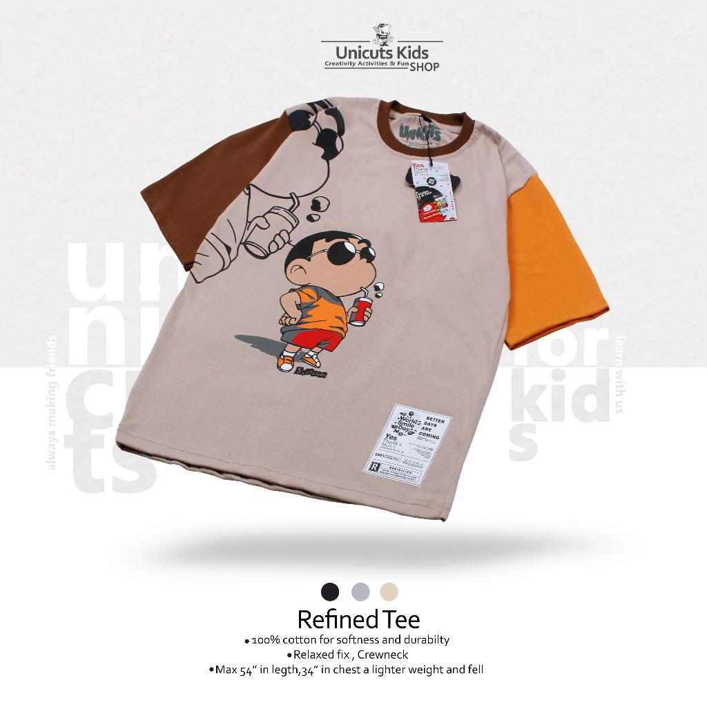 Kaos Oversize Anak 3-10 Tahun Cotton Combed 24s / Kaos Anak Oversize Shinchan 24s / Atasan Anak Laki Laki Dan Perempuan Over Size