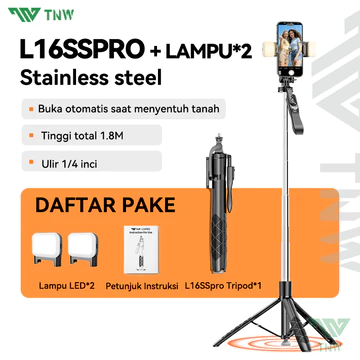 TNW L16pro Automatic Pop Up Tongsis Tripod Selfie Stick Portabel Bluetooth Tongsis 180cm