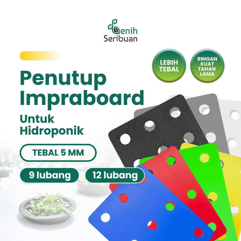 Benih Seribuan - Penutup Impraboard Hidroponik Lubang 9 dan 12 - Tebal dan Kokoh