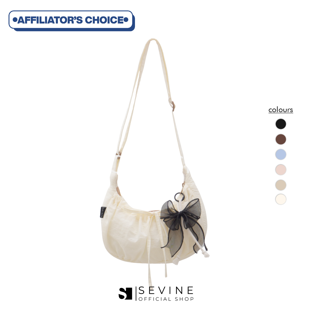 Sevine Affiliator's Choice Kiora Sling Bag Bagcharm Tahan Air Selempang Tas Korean Style Cewek Wanita Gantungan Nylon