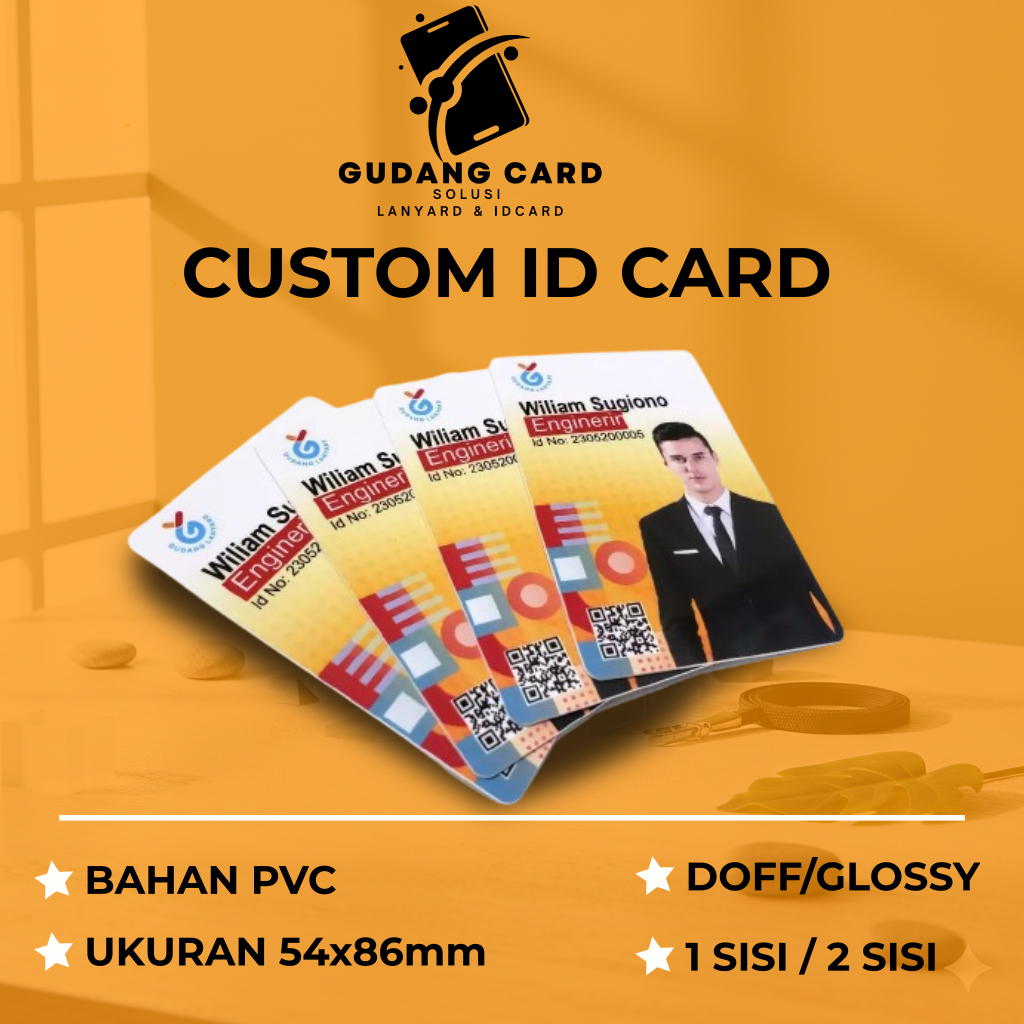 Jual Custom PVC ID Card Printing - Single/Double Sided - Glossy Finish ...