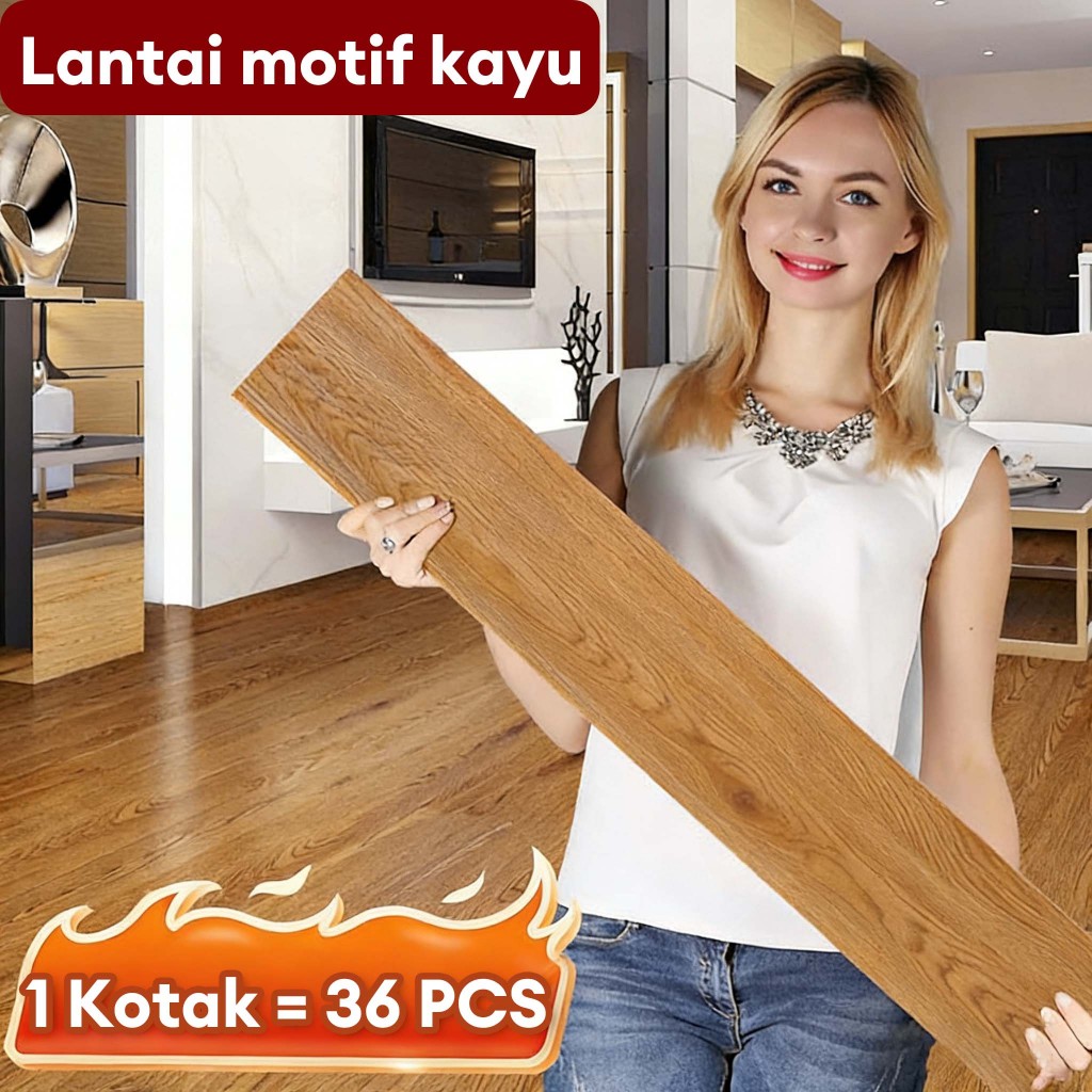 36 PCS Lantai Vinyl Stiker 91.4cm × 15.2cm Stiker Lantai Vinyl Kayu VPC Premium