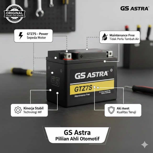 [juragan motoparts] Aki Motor GS Kering Original - Vario 125 150 PCX CBR 150 Satria FU Sonic NMAX Aerox Lexi KLX