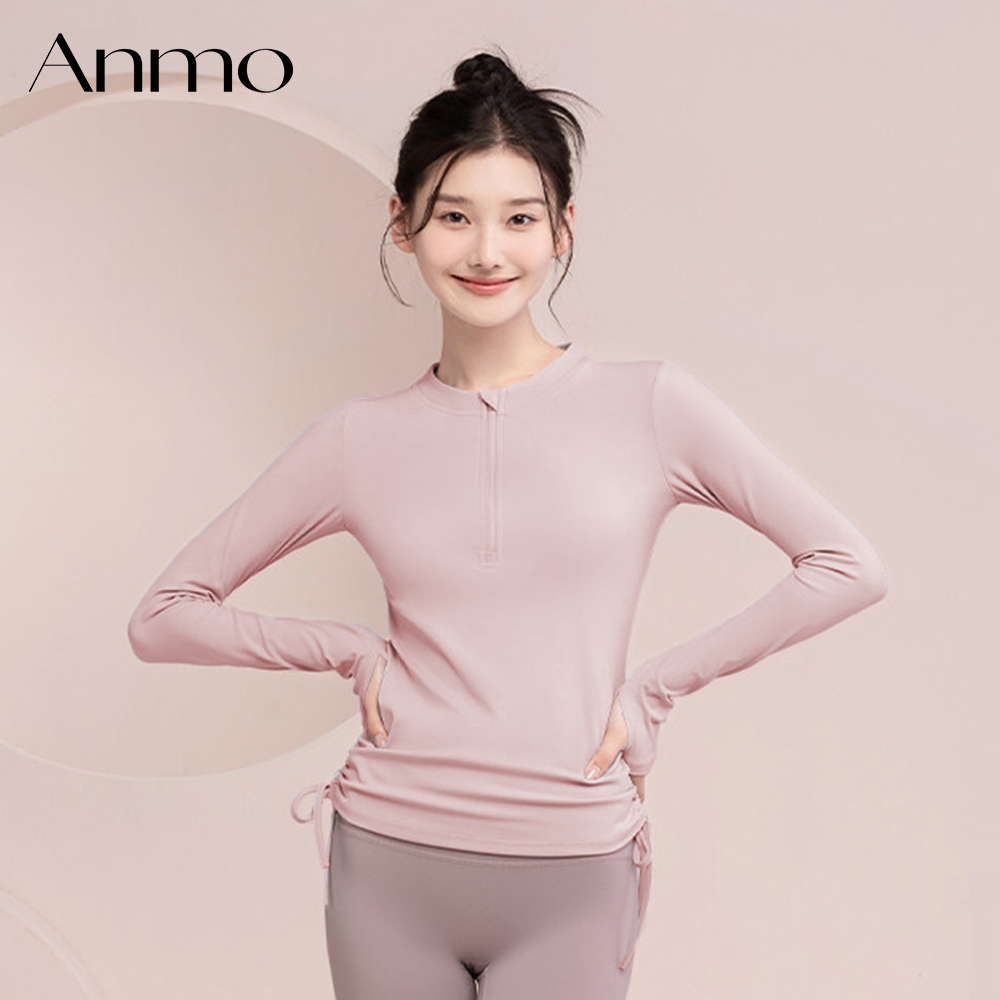 ANMO-ANMO-Atasan olahraga lengan panjang cepat kering…