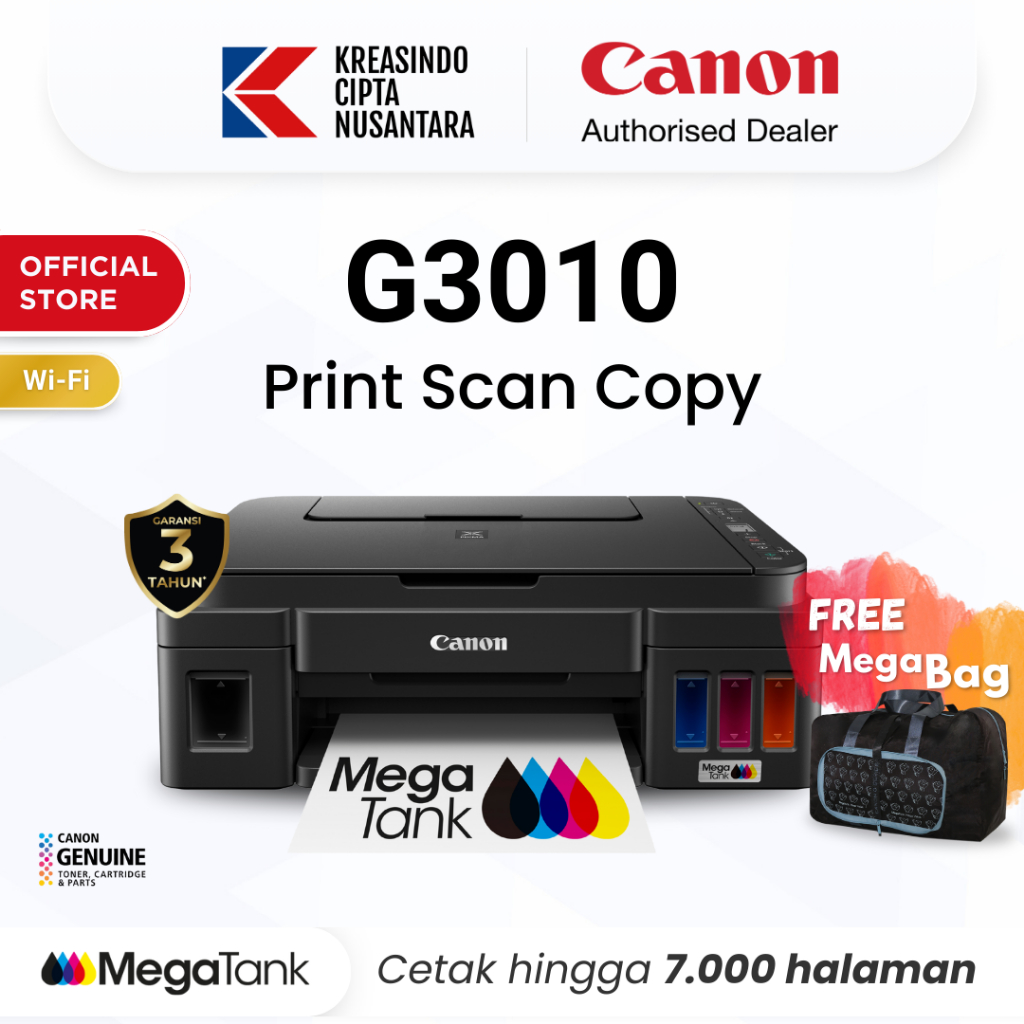 Jual Printer Wifi Canon G3010 - Ink Tank Wireless All In One Print Scan ...