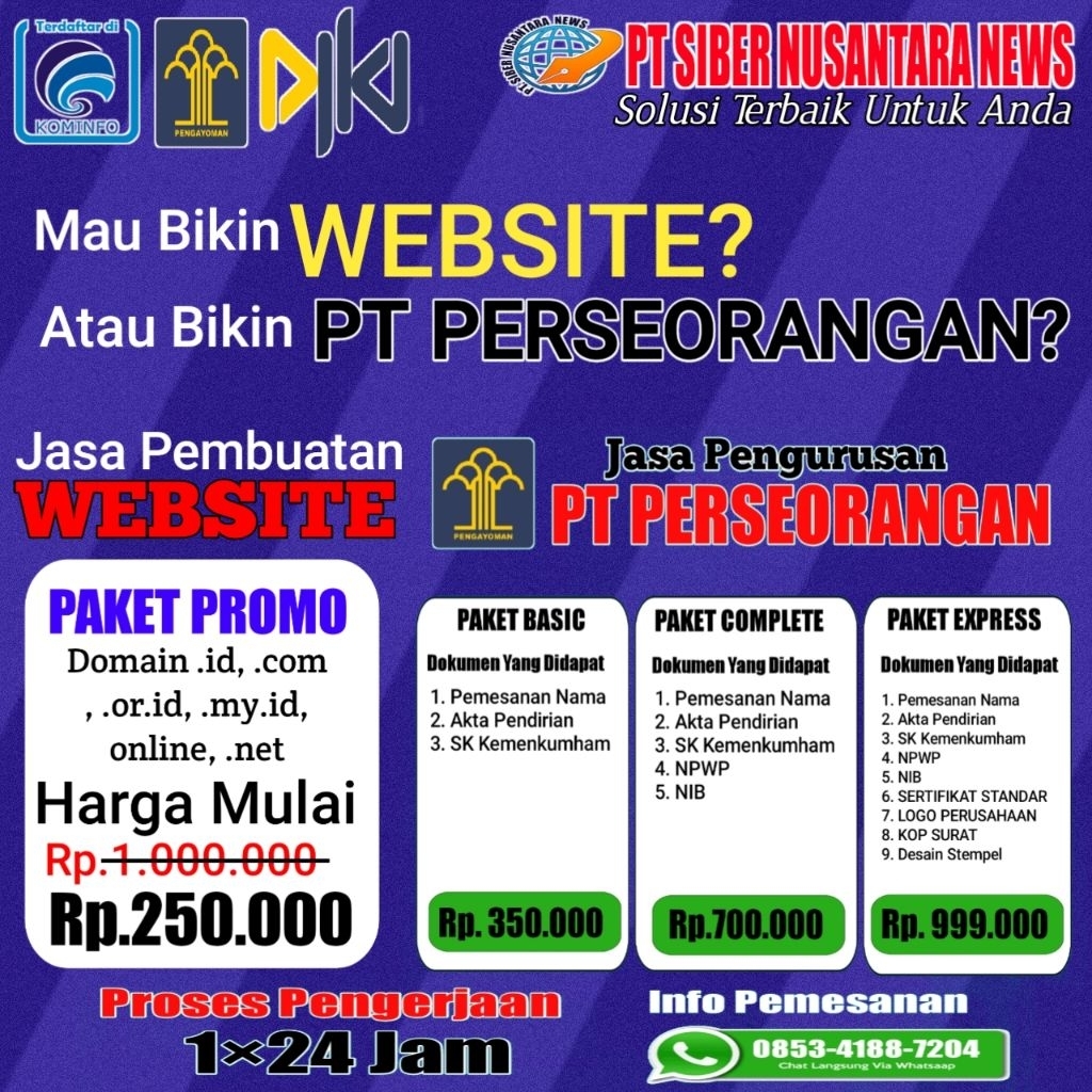 Jasa Pembuatan PT, Website, Dan Izin Berusaha