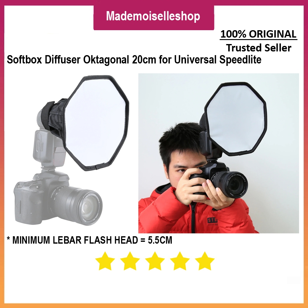 Jual No Brand Flash Diffuser Okta Softbox 20cm for Flash Godox TT600 ...