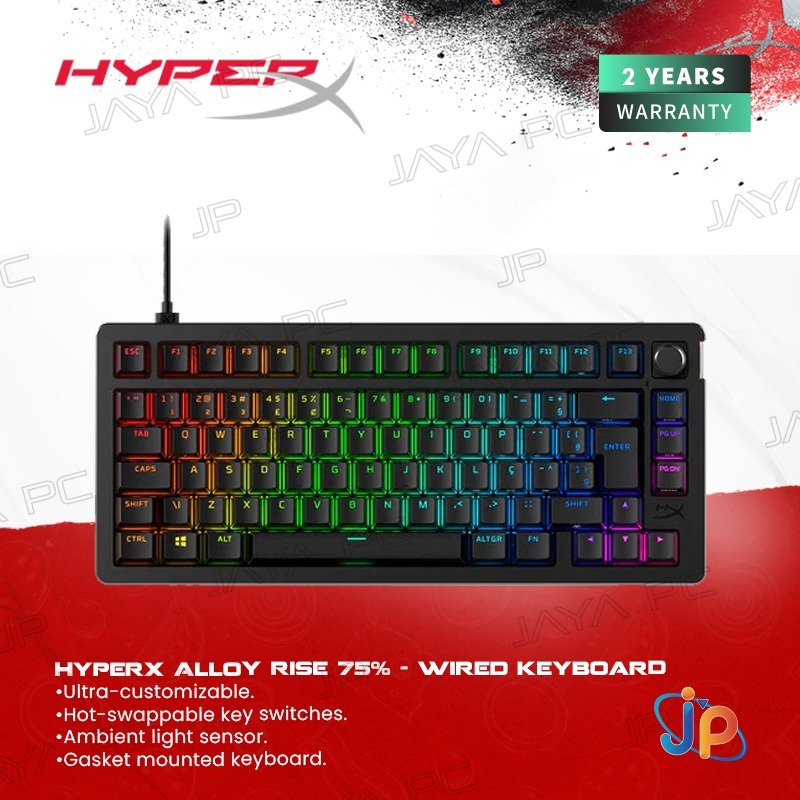 Jual HyperX Alloy Rise 75% RGB Wired Gaming Mechanical Keyboard ...