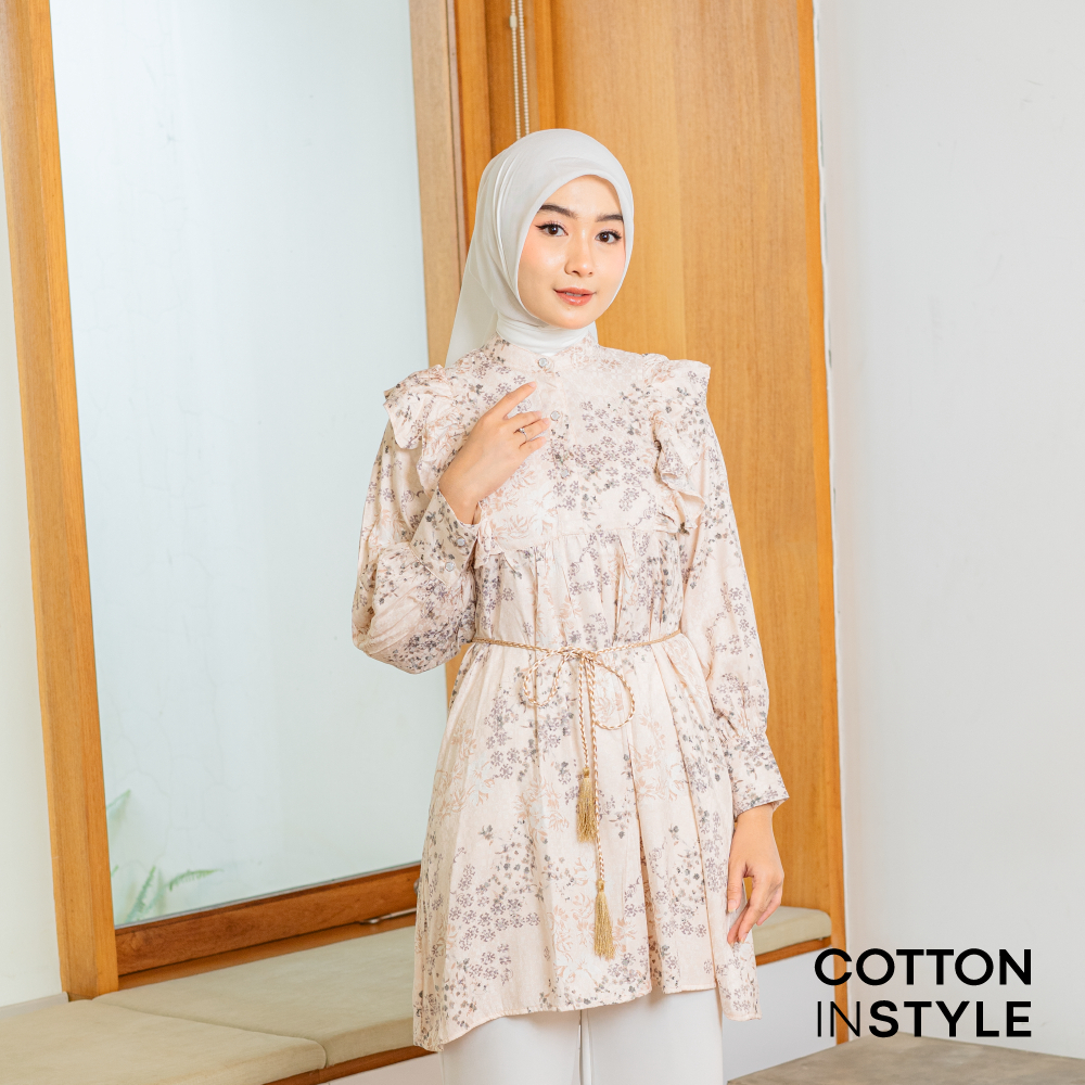 Cotton Instyle - Jasmin Tunik Kemeja Celana Kulot Wanita One Set - foto 3