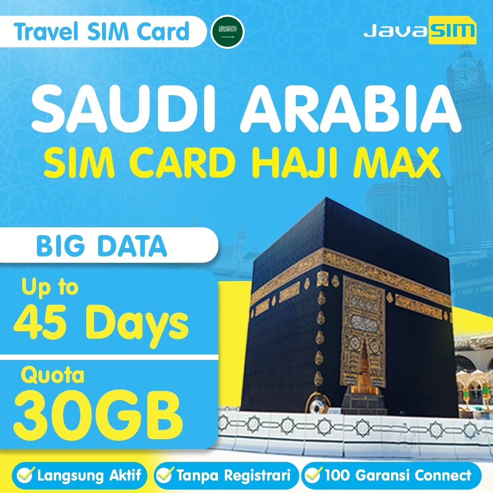 Jual JavaMifi SIM Card Saudi Arabia MAX | Simcard Haji 7-15 Hari | SIM ...