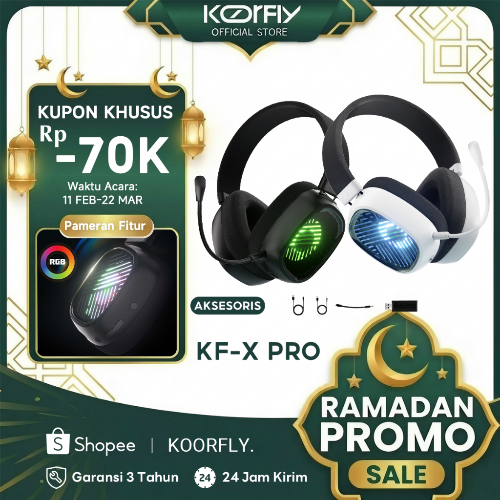 Jual 4 in 1 Metode Koneksi -Koorfly KF-X PRO Wireless Headset Gaming ...