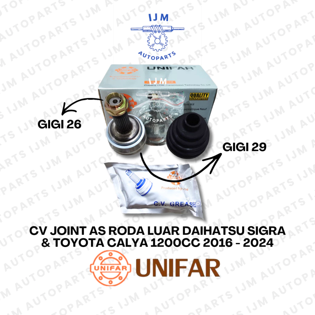 CV Joint As Roda Luar Daihatsu Sigra Toyota Calya 1200cc Unifar IJM AUTOPARTS