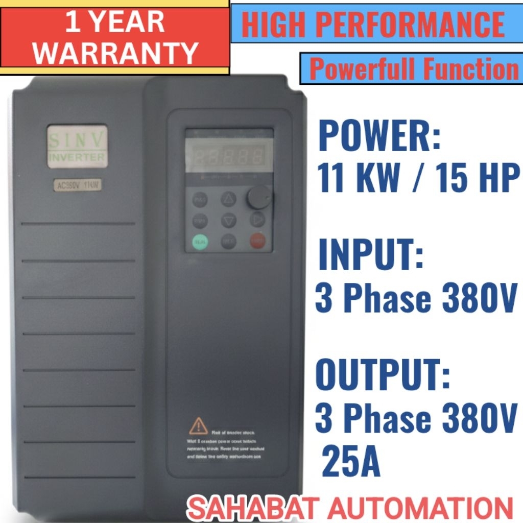 Jual Inverter SINV 11 KW 15 HP 380V 3 Phase Inverter Motor 15HP 3 Phase ...