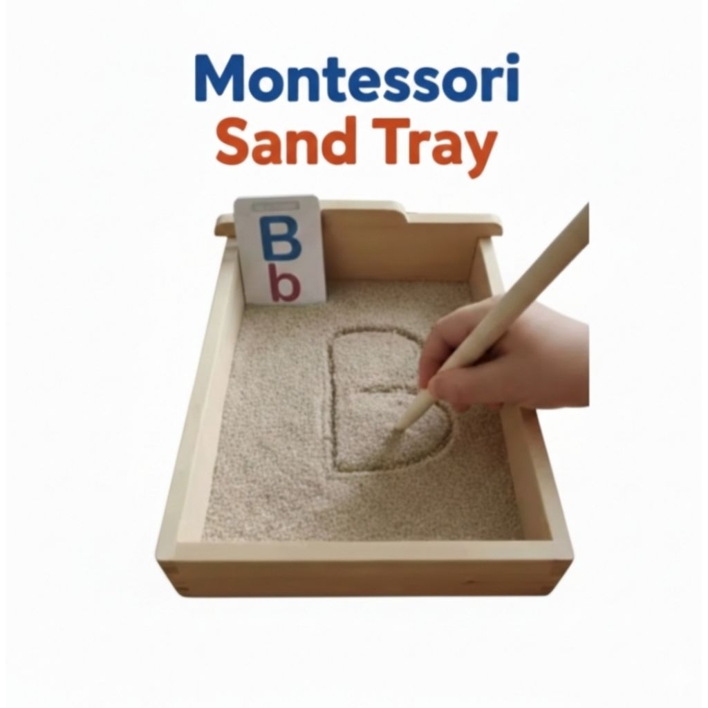 Jual Omocha Toys - Montessori Sand Tray Kayu Anak – Media Belajar ...